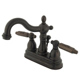 Heritage Double-Handle 3-Hole Deck Mount 4-Inch Centerset Bathroom Faucet with Pop-Up Drain