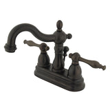 Heritage Double-Handle 3-Hole Deck Mount 4-Inch Centerset Bathroom Faucet with Pop-Up Drain