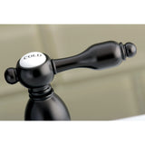 Tudor Double-Handle 3-Hole Deck Mount 4-Inch Centerset Bathroom Faucet with Pop-Up Drain