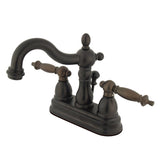 Heritage Double-Handle 3-Hole Deck Mount 4-Inch Centerset Bathroom Faucet with Pop-Up Drain