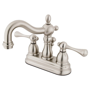 Heritage Double-Handle 3-Hole Deck Mount 4-Inch Centerset Bathroom Faucet with Pop-Up Drain