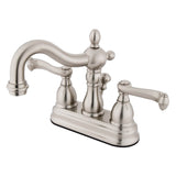 Heritage Double-Handle 3-Hole Deck Mount 4-Inch Centerset Bathroom Faucet with Pop-Up Drain