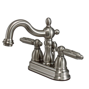 Heritage Double-Handle 3-Hole Deck Mount 4-Inch Centerset Bathroom Faucet with Pop-Up Drain