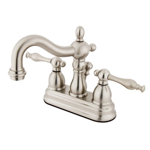 Heritage Double-Handle 3-Hole Deck Mount 4-Inch Centerset Bathroom Faucet with Pop-Up Drain