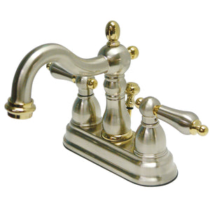 Heritage Double-Handle 3-Hole Deck Mount 4-Inch Centerset Bathroom Faucet with Pop-Up Drain