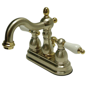 Heritage Double-Handle 3-Hole Deck Mount 4-Inch Centerset Bathroom Faucet with Pop-Up Drain