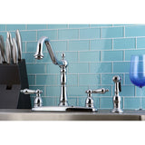 Heritage Two-Handle 4-Hole 8" Centerset Kitchen Faucet with Side Sprayer