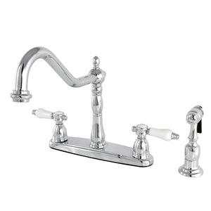 Bel-Air Two-Handle 4-Hole 8" Centerset Kitchen Faucet with Side Sprayer