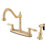 Heritage Two-Handle 4-Hole 8" Centerset Kitchen Faucet with Side Sprayer