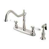 Bel-Air Two-Handle 4-Hole 8" Centerset Kitchen Faucet with Side Sprayer