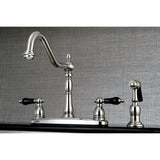 Duchess Two-Handle 4-Hole 8" Centerset Kitchen Faucet with Side Sprayer