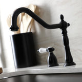 Bel-Air Two-Handle 4-Hole Deck Mount Widespread Kitchen Faucet with Brass Sprayer