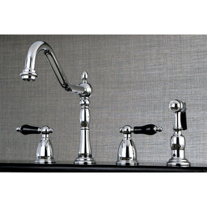 Duchess Two-Handle 4-Hole Deck Mount Widespread Kitchen Faucet with Brass Sprayer