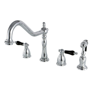 Duchess Two-Handle 4-Hole Deck Mount Widespread Kitchen Faucet with Brass Sprayer