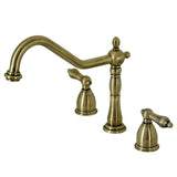 Heritage Two-Handle 3-Hole Deck Mount Widespread Kitchen Faucet