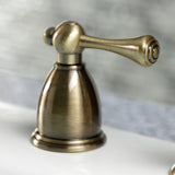 Heritage Two-Handle 4-Hole Deck Mount Widespread Kitchen Faucet with Brass Sprayer