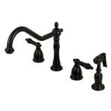 Duchess Two-Handle 4-Hole Deck Mount Widespread Kitchen Faucet with Brass Sprayer