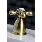 Heritage Two-Handle 4-Hole Deck Mount Widespread Kitchen Faucet with Brass Sprayer