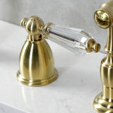 Wilshire Two-Handle 4-Hole Deck Mount Widespread Kitchen Faucet with Brass Sprayer