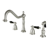 Duchess Two-Handle 4-Hole Deck Mount Widespread Kitchen Faucet with Brass Sprayer