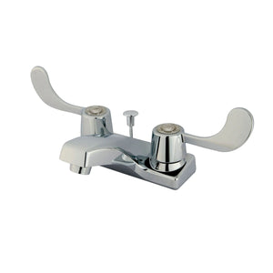 Americana Double-Handle 3-Hole Deck Mount 4-Inch Centerset Bathroom Faucet with ABS Pop-Up Drain