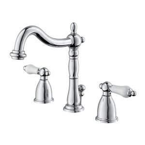 Heritage Two-Handle 3-Hole Deck Mount Widespread Bathroom Faucet with Pop-Up Drain