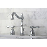 Tudor Two-Handle 3-Hole Deck Mount Widespread Bathroom Faucet with Retail Pop-Up Drain