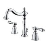 Tudor Two-Handle 3-Hole Deck Mount Widespread Bathroom Faucet with Pop-Up Drain