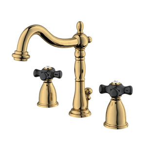 Duchess Two-Handle 3-Hole Deck Mount Widespread Bathroom Faucet with Brass Pop-Up