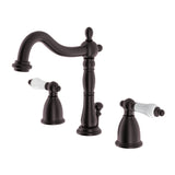 Heritage Two-Handle 3-Hole Deck Mount Widespread Bathroom Faucet with Pop-Up Drain