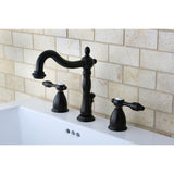 Tudor Two-Handle 3-Hole Deck Mount Widespread Bathroom Faucet with Retail Pop-Up Drain