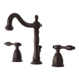 Tudor Two-Handle 3-Hole Deck Mount Widespread Bathroom Faucet with Retail Pop-Up Drain