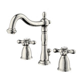 Heritage Two-Handle 3-Hole Deck Mount Widespread Bathroom Faucet with Brass Pop-Up