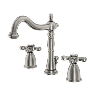 Heritage Two-Handle 3-Hole Deck Mount Widespread Bathroom Faucet with Pop-Up Drain