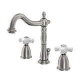 Heritage Two-Handle 3-Hole Deck Mount Widespread Bathroom Faucet with Pop-Up Drain