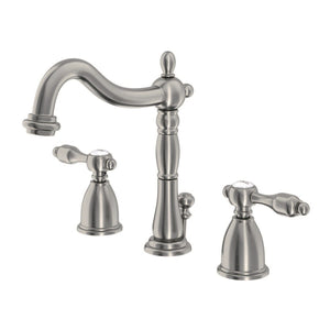 Tudor Two-Handle 3-Hole Deck Mount Widespread Bathroom Faucet with Pop-Up Drain