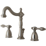 Tudor Two-Handle 3-Hole Deck Mount Widespread Bathroom Faucet with Retail Pop-Up Drain