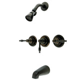 Knight Triple-Handle Tub and Shower Faucet