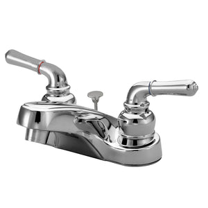 Magellan Double-Handle 3-Hole Deck Mount 4-Inch Centerset Bathroom Faucet with Brass Pop-Up