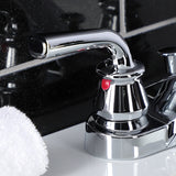 Restoration Double-Handle 3-Hole Deck Mount 4-Inch Centerset Bathroom Faucet with ABS Pop-Up Drain