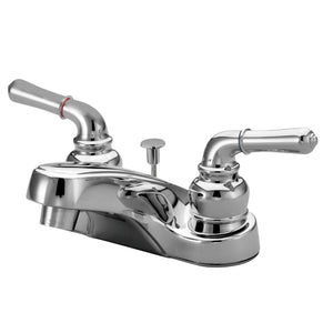 Magellan Double-Handle 3-Hole Deck Mount 4-Inch Centerset Bathroom Faucet with ABS Pop-Up Drain