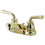 Restoration Double-Handle 3-Hole Deck Mount 4-Inch Centerset Bathroom Faucet with ABS Pop-Up Drain