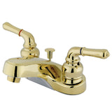 Magellan Double-Handle 3-Hole Deck Mount 4-Inch Centerset Bathroom Faucet with ABS Pop-Up Drain