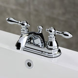 American Classic Double-Handle 3-Hole Deck Mount 4-Inch Centerset Bathroom Faucet with Pop-Up Drain