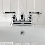 Vintage Double-Handle 3-Hole Deck Mount 4-Inch Centerset Bathroom Faucet with Pop-Up Drain