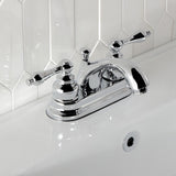 Vintage Double-Handle 3-Hole Deck Mount 4-Inch Centerset Bathroom Faucet with Pop-Up Drain