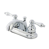 Vintage Double-Handle 3-Hole Deck Mount 4-Inch Centerset Bathroom Faucet with Pop-Up Drain