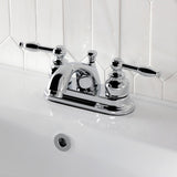 Knight Double-Handle 3-Hole Deck Mount 4-Inch Centerset Bathroom Faucet with Pop-Up Drain