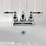 Knight Double-Handle 3-Hole Deck Mount 4-Inch Centerset Bathroom Faucet with Pop-Up Drain