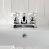 Double-Handle 3-Hole Deck Mount 4-Inch Centerset Bathroom Faucet with Pop-Up Drain